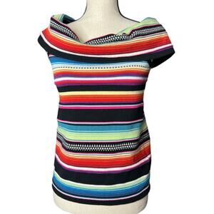 Lauren Ralph Lauren Women's Sleeveless Sweater in Bright Stripes Size Medium